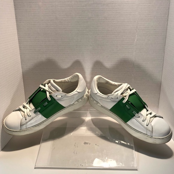 Valentino Garavani Green & White Low Top Sneakers Mens 39.5 - Picture 3 of 12